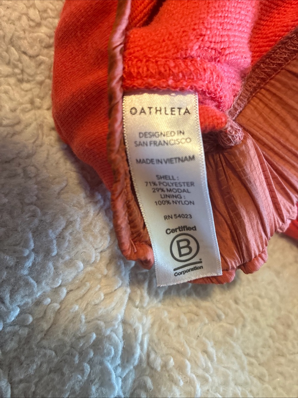 ATHLETA ~ Oversized XS ~ Passionfruit ASCEND WARM UP 1/4 Zip Hoodie Sweatshirt - Picture 8 of 9